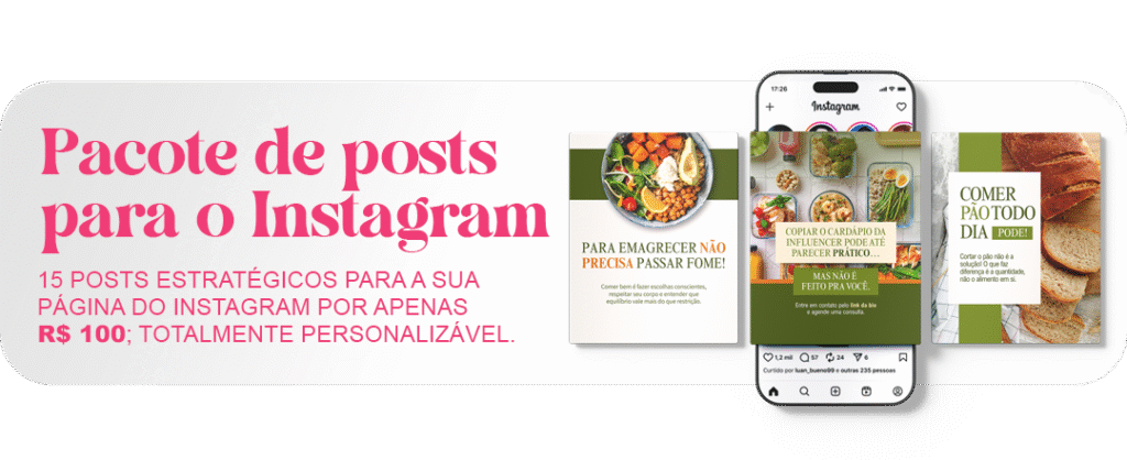 Posts para o Instagram nutricionista psicólogo arquiteto engenheiro construtora barbearia personal trainer academia